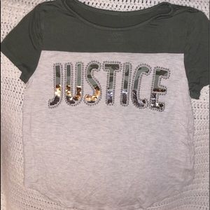 Girl’s Justice Shirt Camouflage & Sequins Size 12
